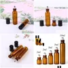 Flacon de parfum 1 ml 2 ml L 5 ml 10 ml Flacons à rouleaux ambrés Mini rouleau en verre pour huiles essentielles rechargeables par WB3248 Drop Delivery Hea Dh5D3