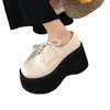 Dress Shoes Women Mary Janes Platform Wedges Spring 2024 Designer Lace-Up Casual Pumps Female Zapatos Para Mujeres
