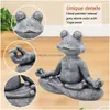 Novidade Itens Goodeco Jardim Sapo Estatueta Resina Zen Yoga Jardin Estátua Decoração Ao Ar Livre Scpture Decoração de Casa Ornamentos Internos T2007 Dhysa