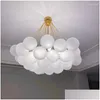 Kroonluchters Moderne Glazen Kroonluchter Verlichting 19/37 Ballen Zwart Goud Led Hanglamp Voor Eetkamer Woondecoratie Drop Delivery Dhqhw