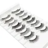 Cílios Postiços 8 Pares 3D Natural 15-20mm Kit de Maquiagem Mink Lashes Extensão Falsa Maquiagem Rápida