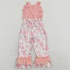 Ensembles de vêtements Design Enfants Vêtements de créateurs Filles Combinaison Fleur Imprimer Bébé Printemps Été Enfant En Bas Âge Fille Ensemble