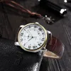 WINNAAR Mode Minimalistische Mechanische Horloges Datumweergave Zakelijk Automatisch Herenhorloge Casual Bruin Lederen Riem Herenhorloge 240123