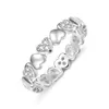 Cluster-Ringe Kataoka echtes Silber 925 herzförmiger weißer Zirkon-Ring für Frauen Hochzeit Sterling stapelbarer Finger