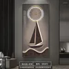 Wall Clocks Smooth Sailing Porch Decorative Painting Clock Living Room Corridor Hanging Advanced Sense Of Art