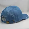 Kawałki kulkowe Niski profil drukowane plastry kolorowe Jean Blue Baseball Cap Regulowany bawełniany tata kapelusz dla mężczyzn