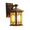 Lampy ścienne Chińskie lampa E27 Wodoodporna ścieżka korytarza Lattern Light Sconce Retro Courtyard Villa Balkon Lighting