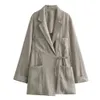 UNIZERA AutumnWinter Product Damenmode Vielseitiger Polo-Ausschnitt, tiefer Anzug, Mantel, weites Bein, Hosen-Set 240127