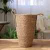 Hög Natural Wicker Planter Basket Flower Pot Home Garden Decor Tvätten Tvätt Hink Dirty Clothes Storage Korgar Toy Holders 240131