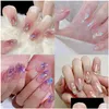 Nail Art Decorations 5Colors 100Pcs/Pack Random Resin Rhinestone Fancy Style Aurora Transparent Shiny 3D Manicure Decoration Charms Dr Oth3Q