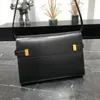 Designerväskor Manhattan Box Luxury Designer Classic Handbags Black äkta läderkvinnor med låda