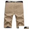 Pantalones cortos para hombres Hombres Recto Verano Algodón Longitud de la rodilla Smart Chinos Vintage S Bermuda Mascina Plus Tamaño 210716 Drop Entrega Ropa Me Dhaif