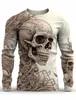 Camiseta de manga longa masculina para roupas masculinas casual com esqueleto crânios gráficos topos moda harajuku 3d impressão completa 240130