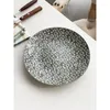 Plates 8 Inch Ceramic Plate Japanese Style Round Floral Household Tableware Vegetable Fruit Salad Dessert Cake Breakfast