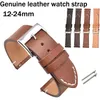 Genuine Leather WatchbAnd 12mm 14mm 16mm 18mm 20mm 22mm 24mm Watch Strap Wrist Bracelet Belt For Smart Watch Band 240118