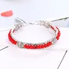 Strand HOCOLE Braccialetti con perline di pietra vintage per le donne Braccialetti con ciondolo in argento tibetano etnico con foglie Braccialetti con gioielli fatti a mano Boho 2024