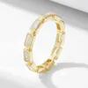 Luster Unique Wedding Eternity Band 925 Silver 14k Gold Bezel Set 3x5mm Emerald Cut Moissanite Oval Ring for Women2024