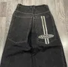 Harajuku Mannen Jeans Baggy Streetwear Y2k Retro Verontruste Zwarte Denim Broek Hip Hop Rechte Wijde Pijpen Broek 240119