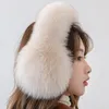 ZDFURS*FOX FURT GRASE FURMUFF ciepła zima kobieta cudowna okładka ucha Son Ochrona ucha Pluszowa worka do uszu Antifeze Earmuff240125