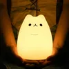 Ночные огни Силиконовый светодиодный ночник для маленьких детей Детский сенсорный датчик Дистанционный светильник для кошек Украшение комнаты Декор Праздничная игрушка YQ240207