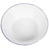 Наборы столовых приборов, эмалированная миска, винтажная эмалированная посуда, таз с синим ободком, 22 см, круглая сервировка салата, миски для супа в китайском стиле, лапша для смешивания