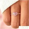 Anello solitario 2023 Cuore rosa Cubic Zirconia Gioielli da donna Regalo per la mamma Lettera di moda intagliata regolabile Aperto S Anelli De Mujer Dr Dhyg5