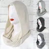 Lenços chapéu de inverno para mulheres quente com capuz infinito cachecol boné balaclava pulôver robusto malha cor sólida beanie xale gota