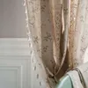 Kurtyna boho kwiatowe pół-czarne okna szydełkowane mgły na bawełniane bawełniane lniane mieszanka do sypialni salon bohemian zasłona s 240118