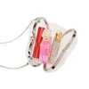 2023 New Banquet Bag Acrylic Mini Love Hand Bag Transparent Chain Crossbody Special 240207