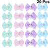 Vêtements de chien 20pcs adorable bande de cheveux en caoutchouc fleur corde dentelle cravate nœud papillon couvre-chef pour chat de compagnie chiot (rose bleu violet et