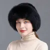 Bonnet/Crâne Casquettes Nouveau véritable réel naturel tricoté vison fourrure chapeau casquette de luxe femmes à la main tricot mode hiver chapeaux chaud réel renard fourrure bonnets YQ240207