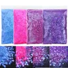 4 zakjes * 50 g Heldere kleuren Gemengde zeshoek Nail Art Glitter Ultradunne pailletten Fijne dikke bulk Decoratie-accessoires voor nagellak 240202