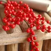 Decorative Flowers Artificial Red Berry With Stem 6 Branches Holly Berries Simulation Fake Flower