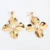 Pendientes colgantes UDDEIN Vintage geometría Metal Color oro flor oreja anillos para mujeres declaración encantos gota pendiente joyería de fiesta