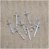 Charms 10pcs antique épée poignard en alliage de zinc gothique punk couteau boucle d'oreille bracelet collier pendentif accessoire bijoux à bricoler soi-même faire goutte Del Dhhqe