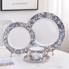 European Luxury Highend Exquisite Bowls Plates Bone China Table Caffe Cups Water Mugs Matsware Set Dinner Dish 240130