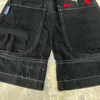 Męskie dżinsy American JNCO Big Pocket Boks Kangero Print Wash szeroka noga Y2K Hip Hop Street swobodny luźny dżins dla mężczyzn i kobiet spodni 88