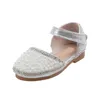 Sandales d'été printemps perle strass princesse chaussures petites filles chaussures plates antidérapantes enfants chaussures de fête de mariage taille 21-36 240129