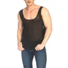 Canottiere da uomo Uomo Erotico Sexy See-Through Mesh Splicing Vest 2024 Genderless Nightclub Personalizzato Slim Stage Performance Abbigliamento Unisex