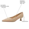 Dress Shoes Size 33-40 Soft Genuine Leather Girls Women Heels Pointed Toe Fashion Sexy Important Occasions Club Party High Heel