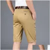 Men'S Shorts 6 Colors Khaki Gray Mens Casual Classic Fit Comfy Golf Short Summer Smart Knee Length 210713 Drop Delivery Apparel Cloth Dhybx