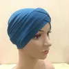 Roupas étnicas Moda Muçulmana Tampão Interno Stretch Jersey Sob Cachecol Dois Cruzados Sobre Frente Hijab Caps Senhoras Turbante Bonnet