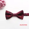 Bow Ties Wine Red Paisley midja Fruit Flower Square Scarf Nathtie Presentlåda Två stycken Set för mäns affärsmode