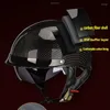 Мотоциклетные шлемы Шлем из углеродного волокна для бездорожья для мотокросса Яркий черный Половина лица Ручная работа Супер легкий винтажный