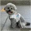 Hundehalsbänder, Leinen, niedliches Bären-Haustiergeschirr für kleine Hunde, Malteser, Teddy, Bichon, Ins Korea, Weste, Leine, Set mit Spitzenrand, Zubehör, Drop Otusm