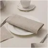 Serviette de table 12 pièces serviettes blanches cocktail ajouré pour fête de mariage tissu lin tissu coton dîner livraison directe maison Gard Dh6Jb