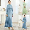 Vêtements ethniques Femmes musulmanes Robe tache Abaya Maroc Caftan Dubaï Big Swing A-ligne Maxi Robes Kaftan Solide Robes longues 2024