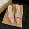 Dress Shoes Sexy Slingbacks Narrow Band Buckle Strap Pumps Women Pointed Toe Thin Heels Wedding Party Mule