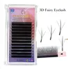 Skicka på 24 timmar 3D Fairy Thick W Shape Eyelashes Easy Fan 5D Fairy Clover Volym 12 Rows Natural Soft Lash 240126