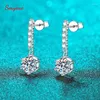 Dangle Earrings Classic S925 Sterling Silver Mossanne Sparkling Diamond for Women's Boutique Jewelry Souvenirs Gift